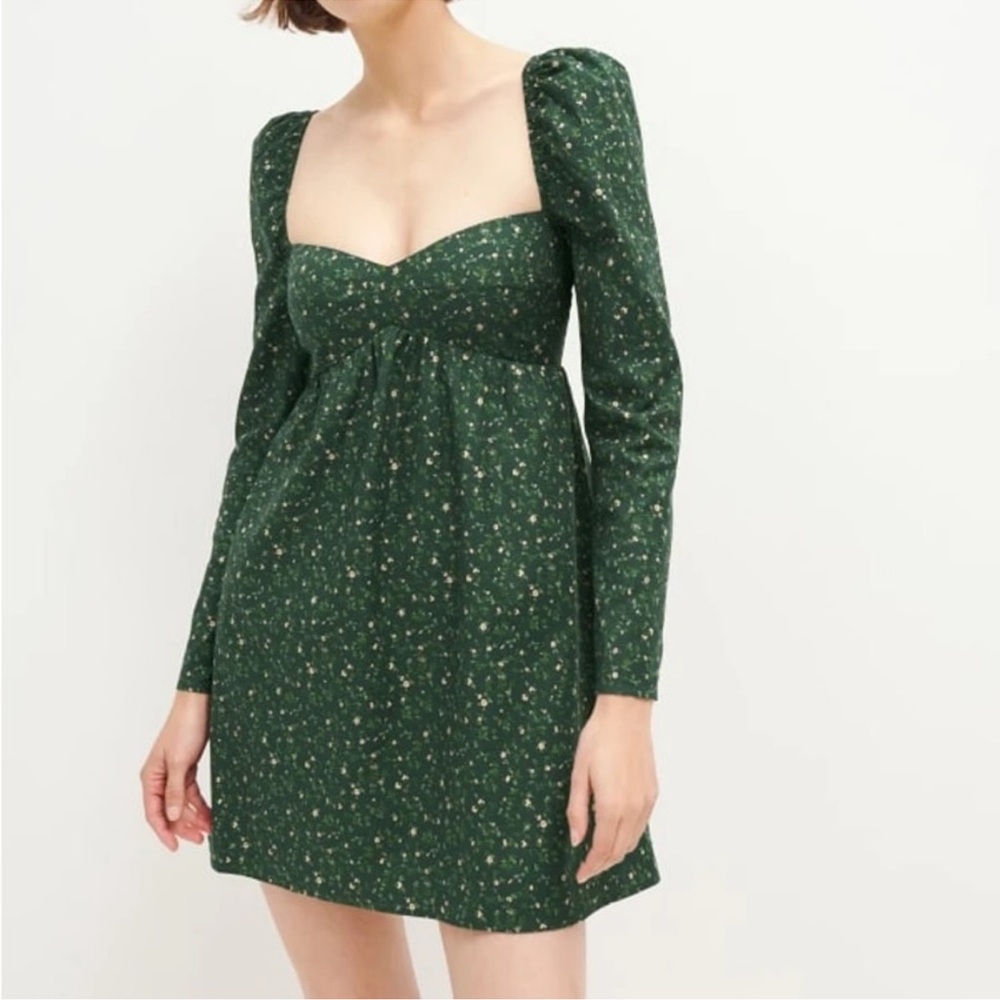 Elegant Green Floral Dress